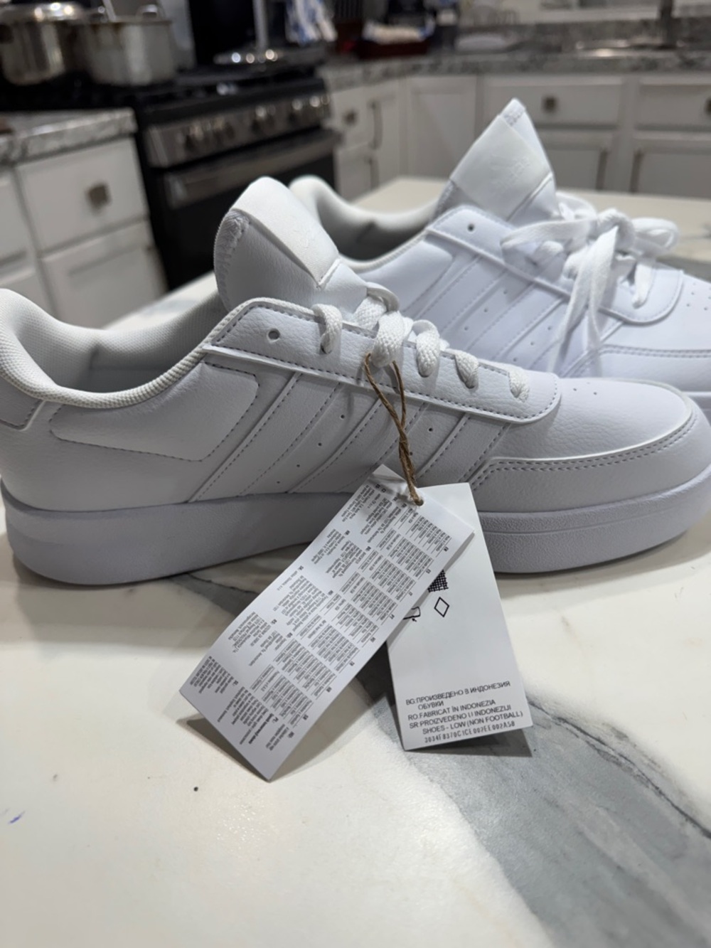 Adidas Breaknet 2.0 Triple White Low Top Sneakers Mens Size 9.5